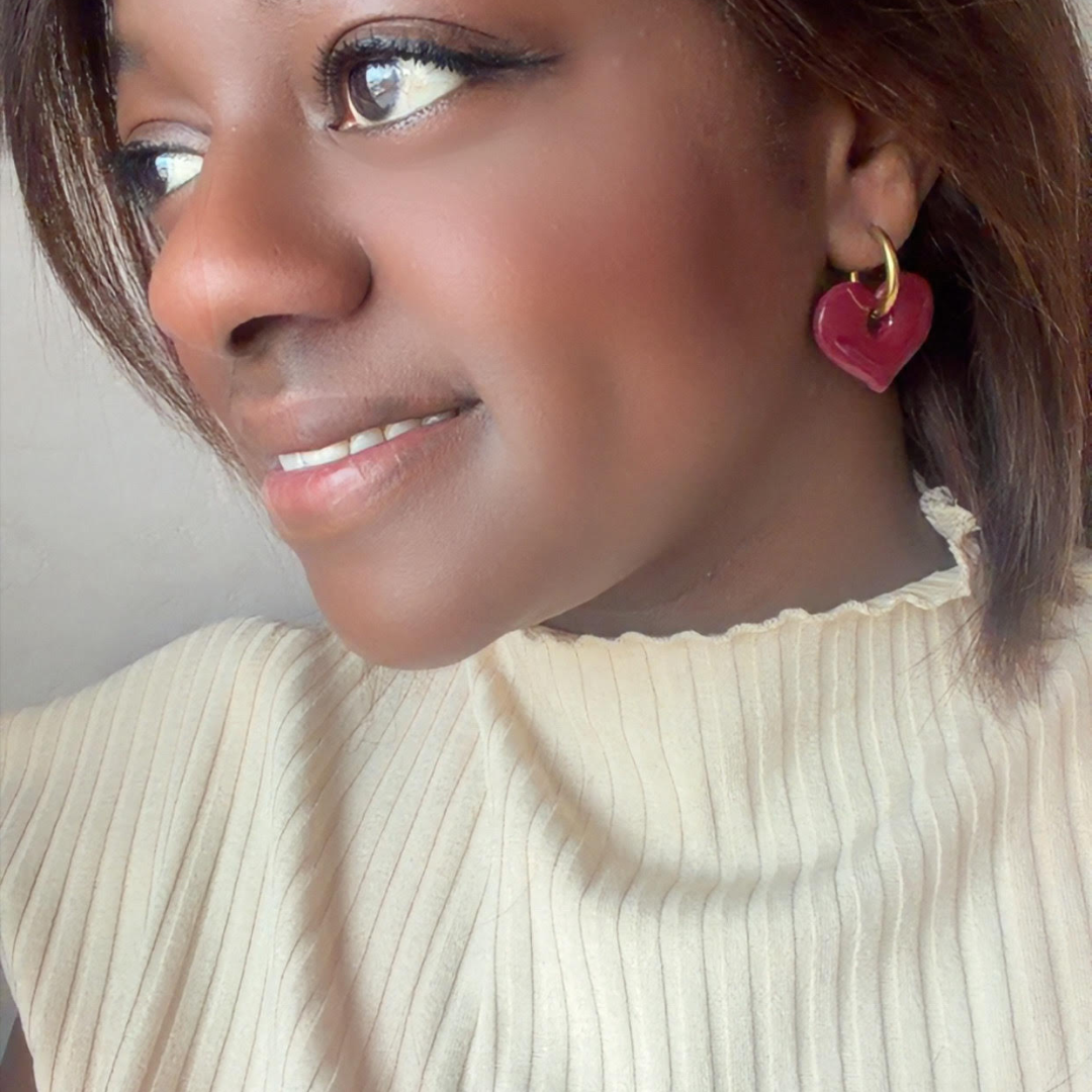 Pampilles cœurs AMOR – Collection créoles interchangeables