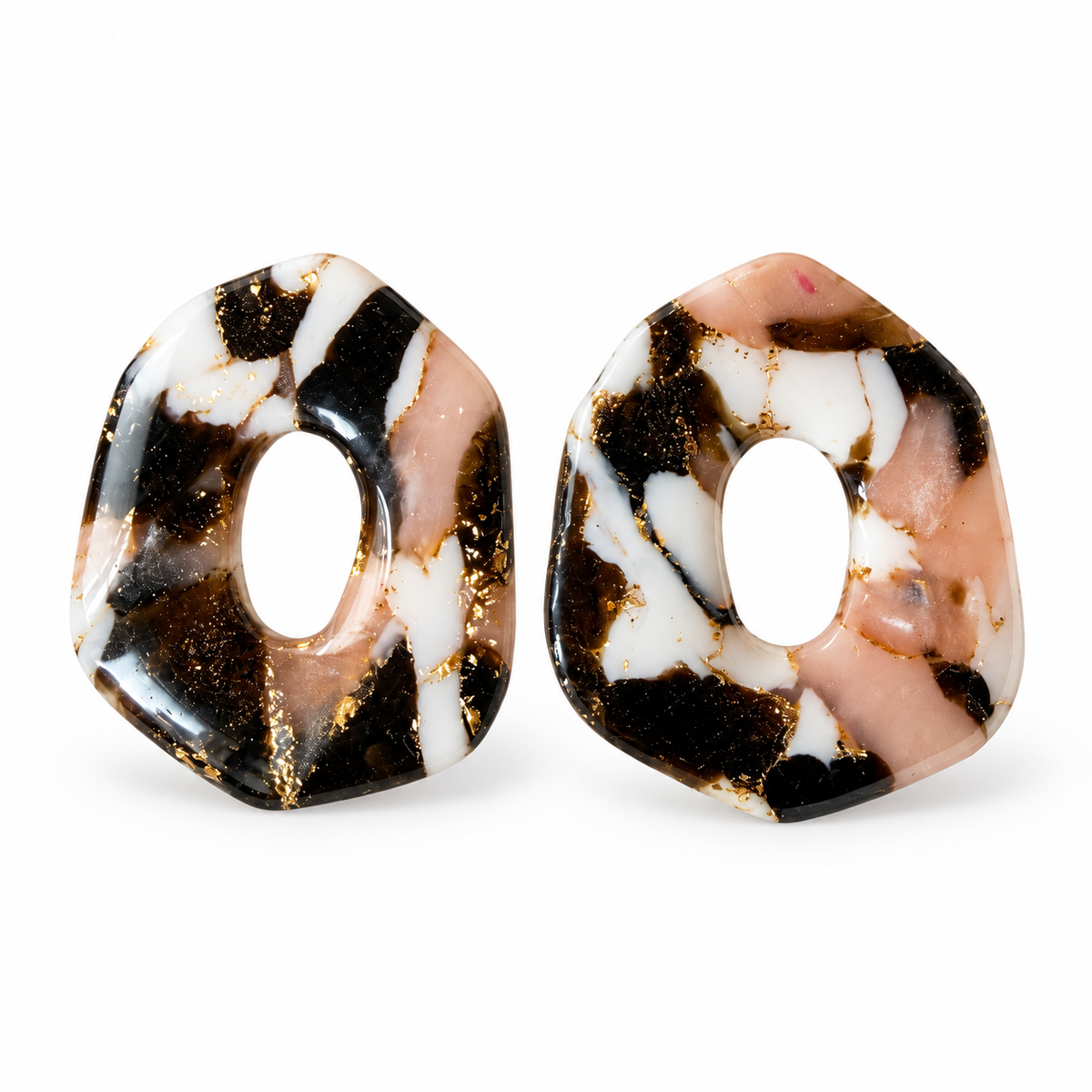 Boucles d'oreilles - Éclat marbré - Collection unique