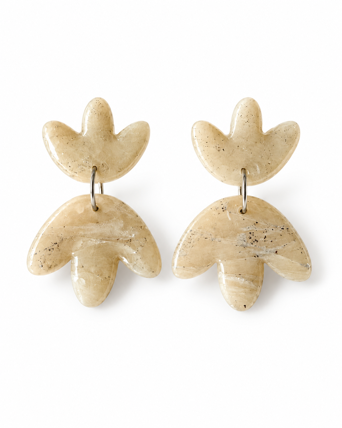 Boucles d'oreilles - Naïa - Fleurs marbrées