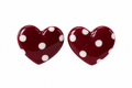 Boucles d'oreilles Amor - Coeurs Bordeaux